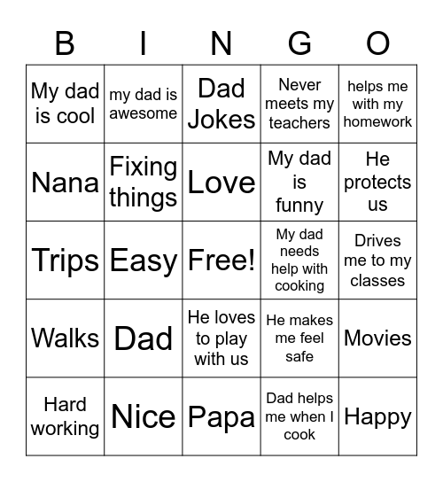 Fathers Day-2021-Texas Bingo Card