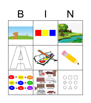Art Terms K-2 Bingo Card