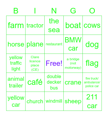 noahs Bingo Card