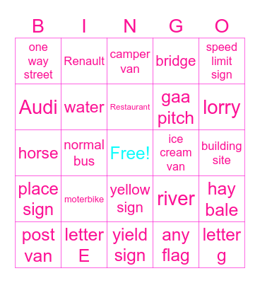 Evelyn Bingo Card
