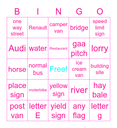 Evelyn Bingo Card
