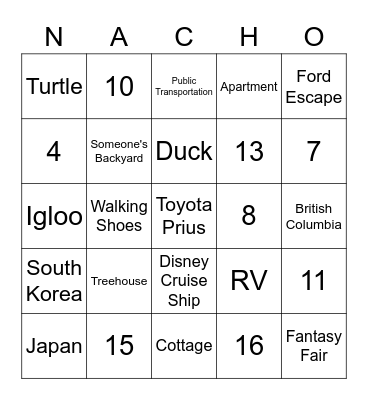 FINAL FIESTA Bingo Card