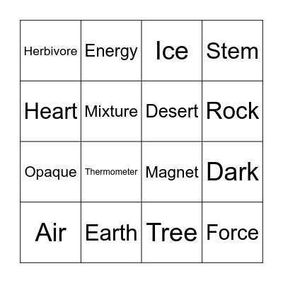 SUPER SCIENCE BINGO Card