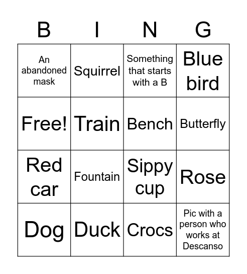 Ben's BINGO Bonanza Bingo Card