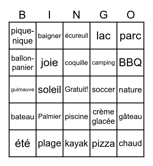 Bingo de fin d'année Bingo Card