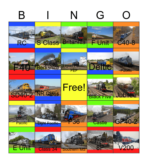 Luxury Trains around the World Bingo Card