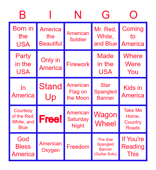 Sounds of Freedom Bingo Card