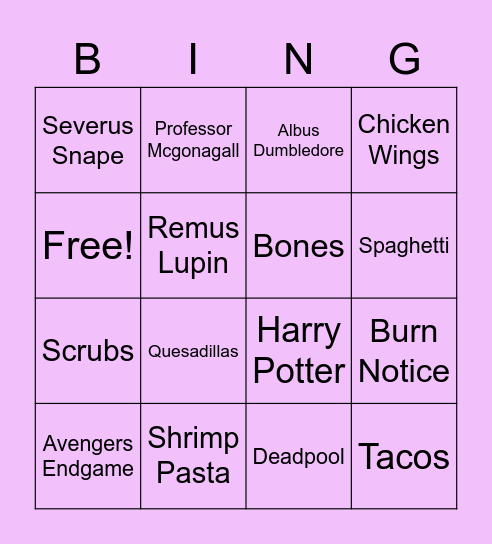 All About Tyler Bingo Card