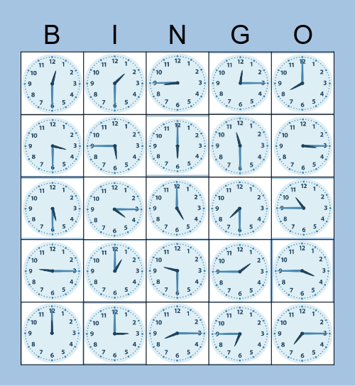 Hoe laat is het? Bingo Card