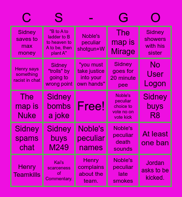 CSnGO Bingo Card