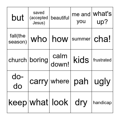 ASL Bingo Card