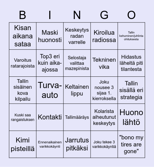 Jänön Bingobangobongo Bingo Card