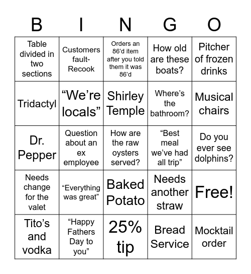 2021 Fathers Day Bingo Card