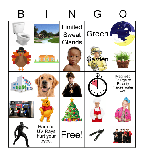 WH (Who, What, When, Where, Why)  BINGO Card
