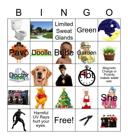 WH (Who, What, When, Where, Why)  BINGO Card