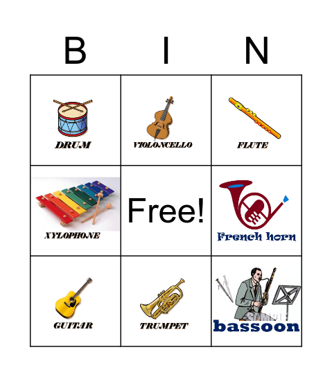 MUSIC Bingo Card