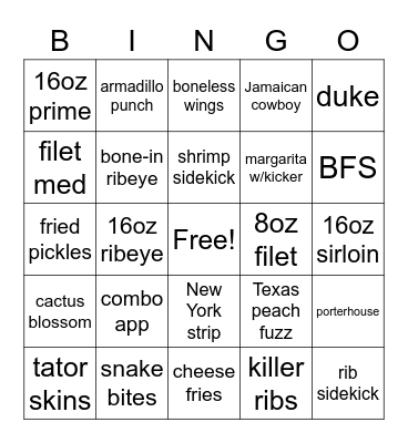 FATHERS DAY BINGO Card