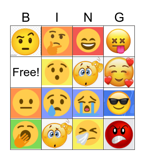 Emotionen Bingo Card