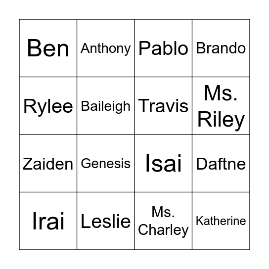 Summer School Friends Bingo Card
