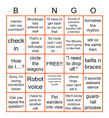 HCM conference call BINGO! Bingo Card