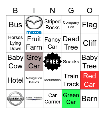 SW Road Trip Bingo Card