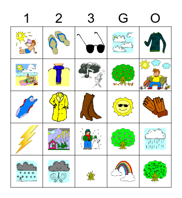 Weather & Seasons Bingo Card