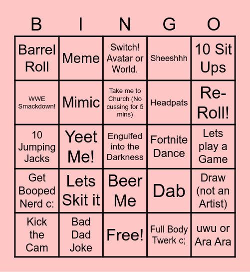 PachiNGO Bingo Card