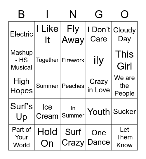 Summer Solstice and End of School Year SINGO! Bingo Card