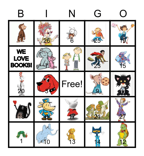 Book Character BINGO Card