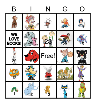 Book Character BINGO Card