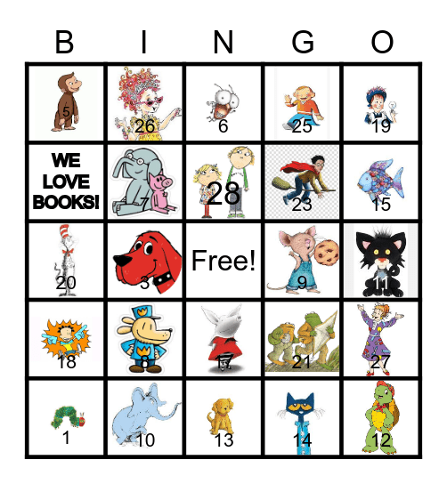 Book Character BINGO Card