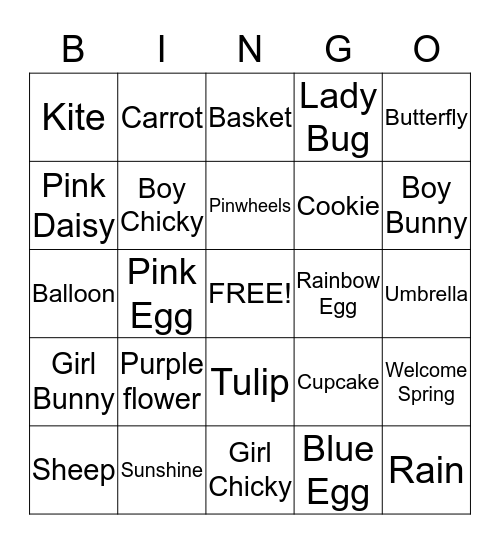 Spring Bingo Card