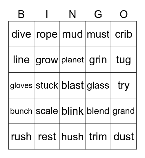 6/21 Review Bingo Card