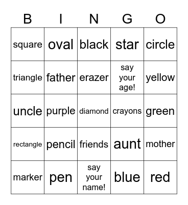 Speak with me 2 - units bingo!! :D Bingo Card