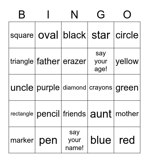 Speak with me 2 - units bingo!! :D Bingo Card