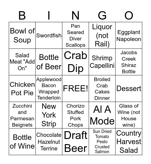 3/20-3/21 Bingo Card