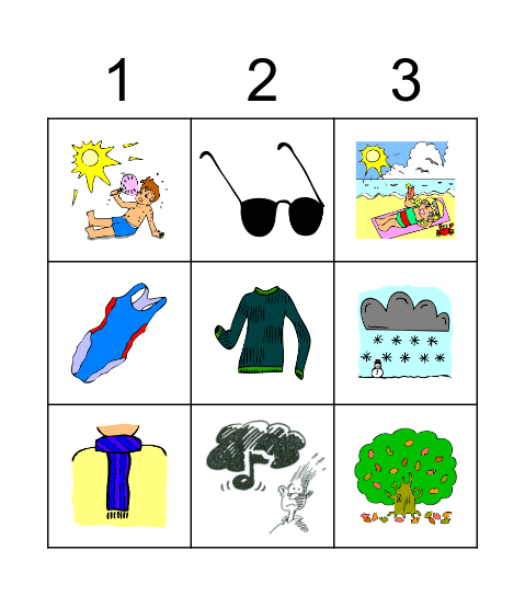 Weather & Seasons Bingo Card