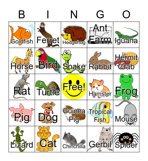 Pets! Bingo Card