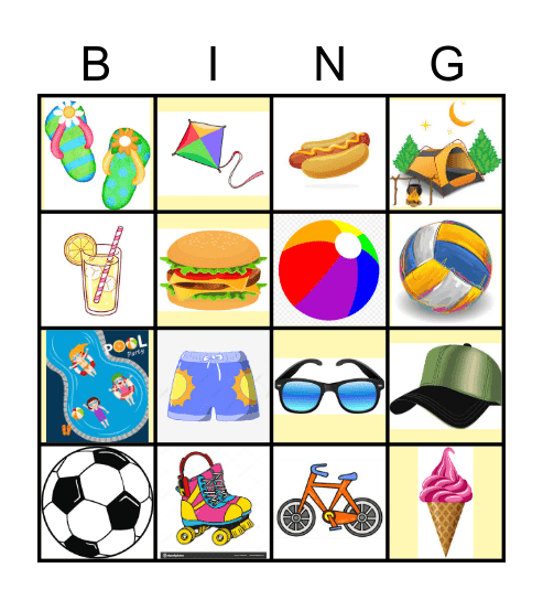 SUMMER Bingo Card