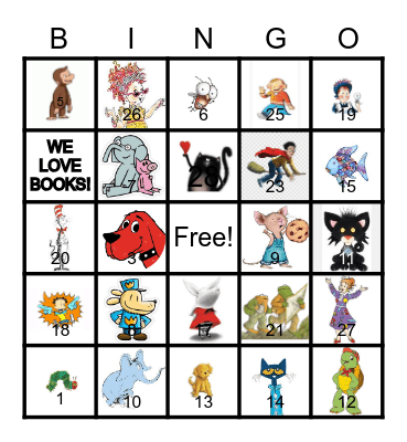 Book Character BINGO Card