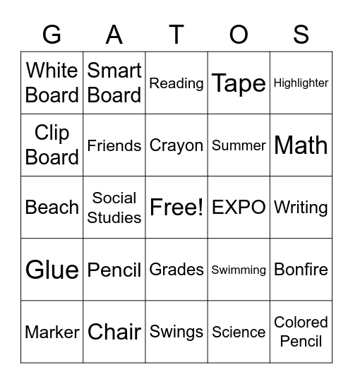 Last Day of School Bingo! Bingo Card