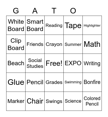 Last Day of School Bingo! Bingo Card