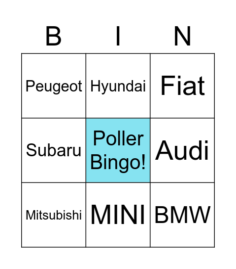 Poller Bingo! Bingo Card