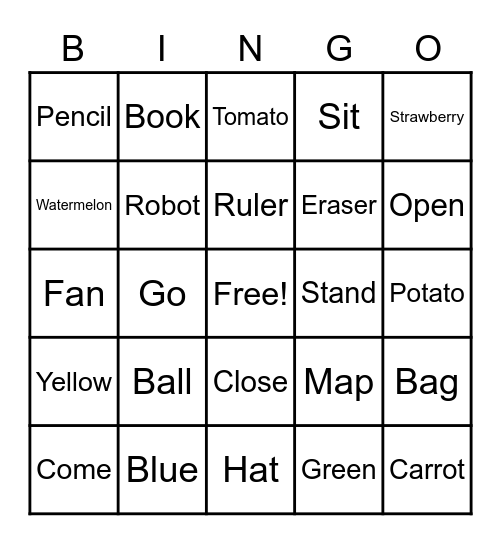 TXT Bingo Card