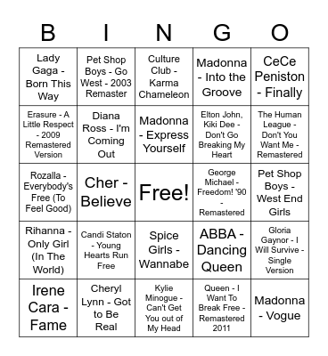 PRIDE Bingo Card