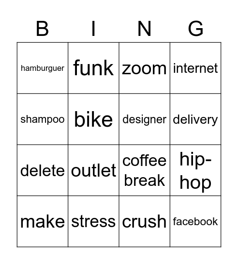 American Way of Life no dia-a-dia Bingo Card