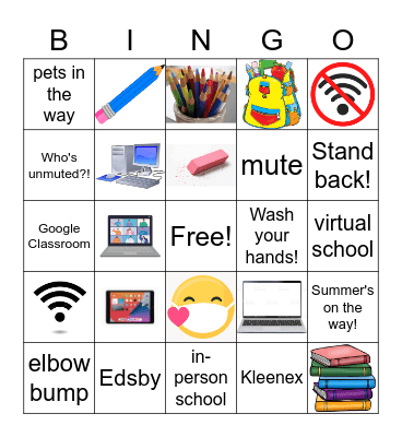 School in the times of COVID Bingo Card
