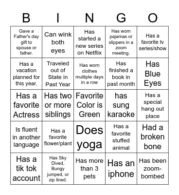 Ice-Ice Breaker! Bingo Card