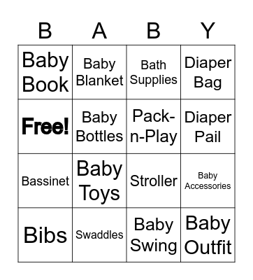 Kaley & Dane's Baby Bingo Card