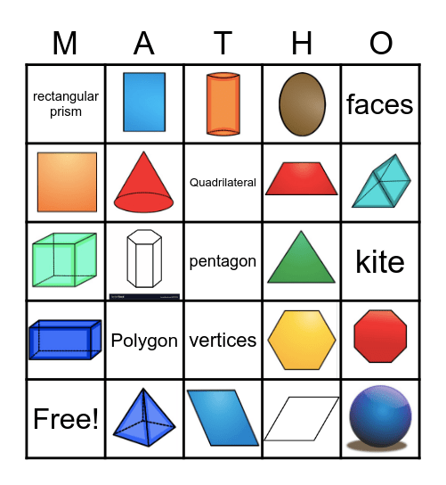 2D and 3D Shapes! Bingo Card